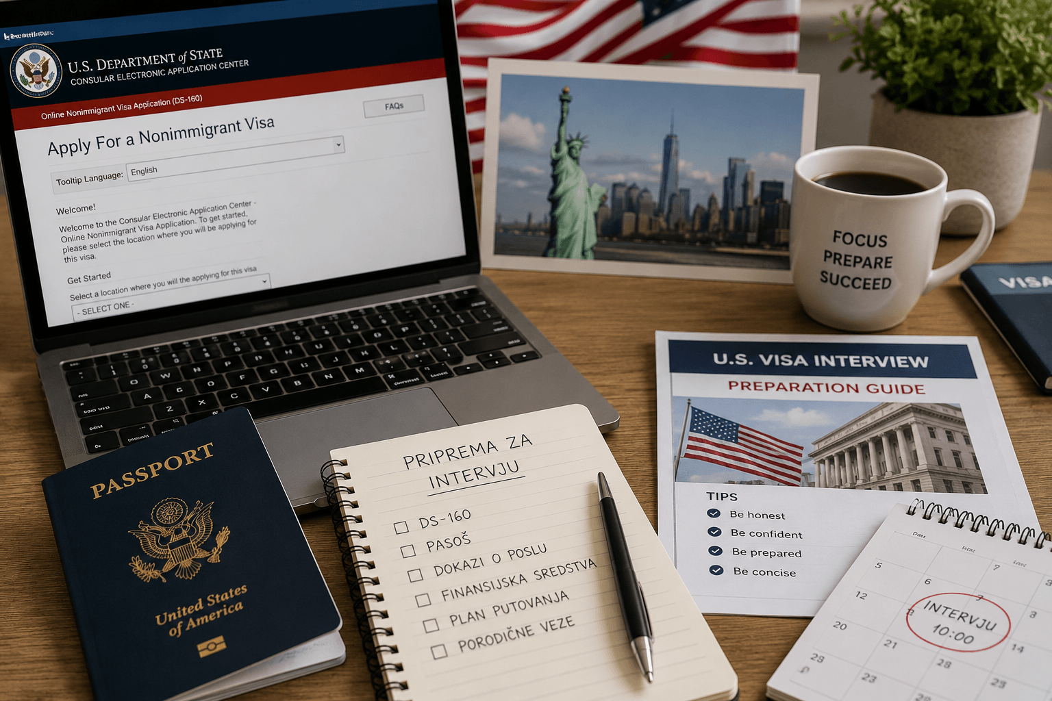Priprema dokumentacije za vizu za Ameriku – DS-160 formular, pasoš i intervju za američku vizu